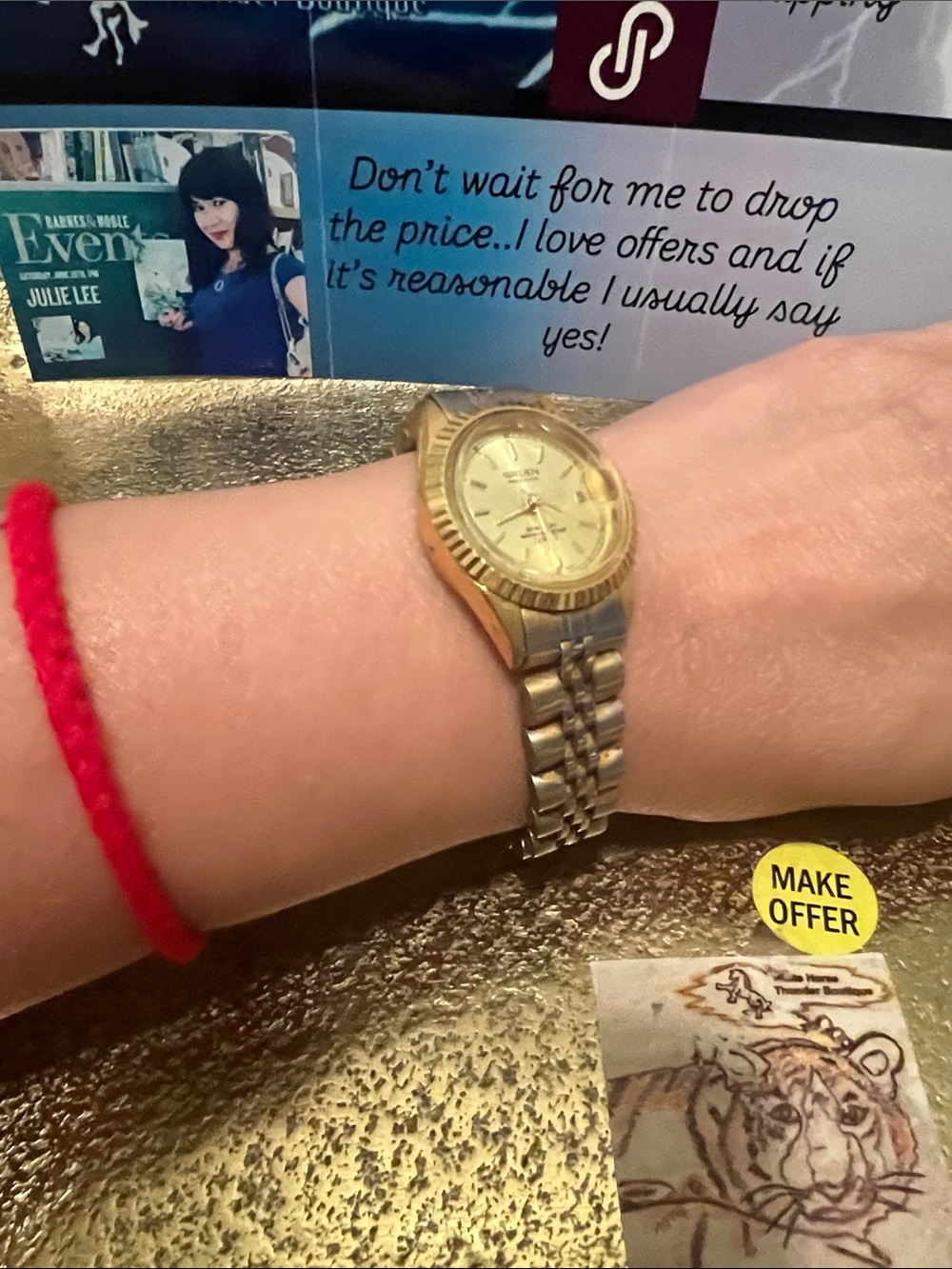 #2242^^ Gold-Tone /Silver Women's Bracelet Vintage 80’s & 90’s Watch - Picture 5 of 17